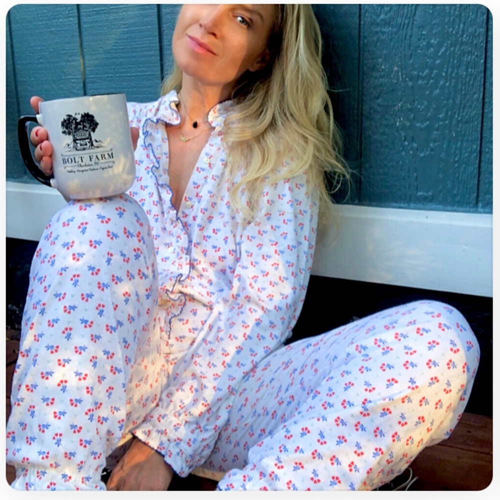 Vintage Ditsy Floral pajama onesie